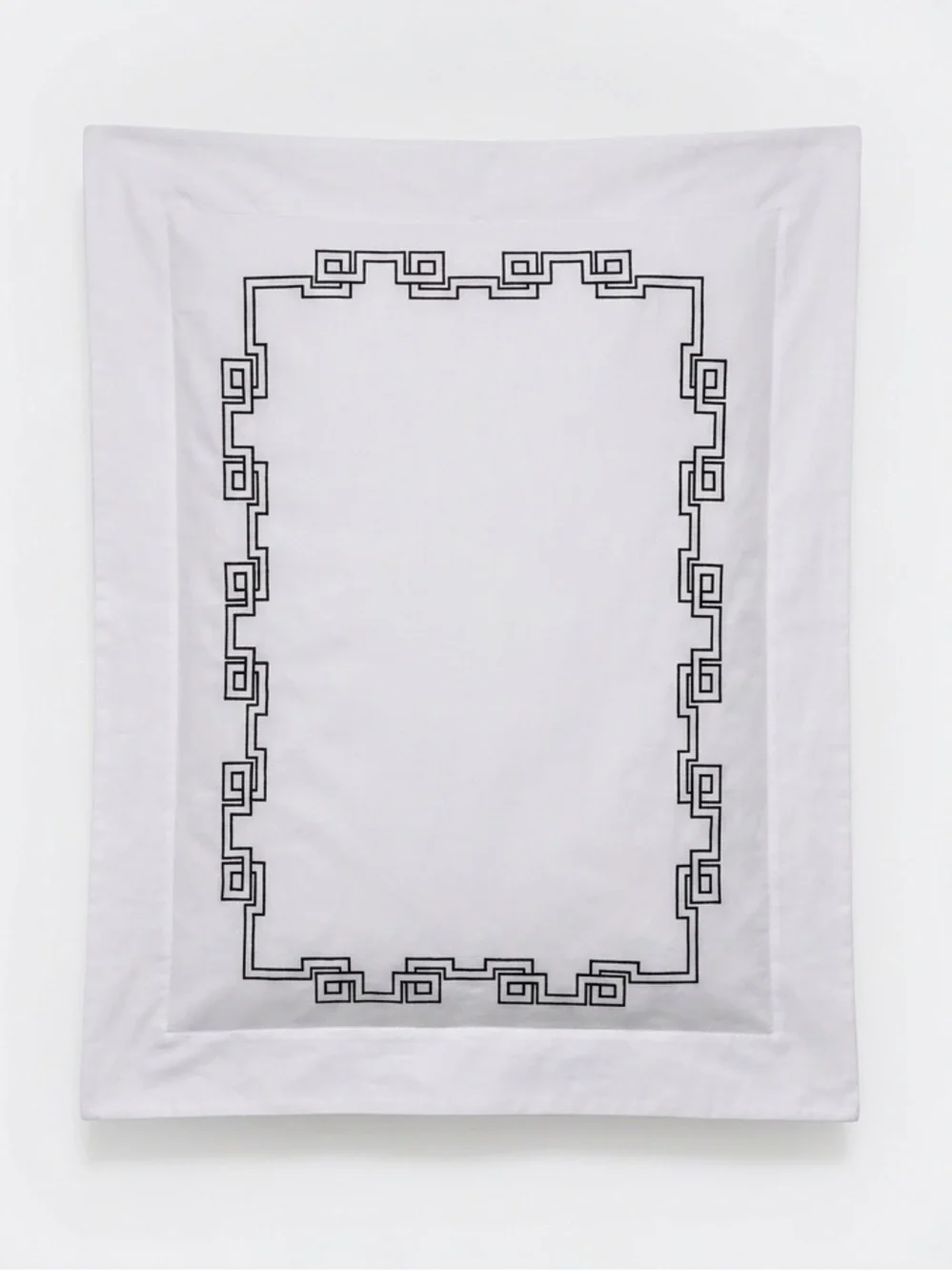 Dea Italian Linens Hand Embroidered Greek Key Queen Shams Set